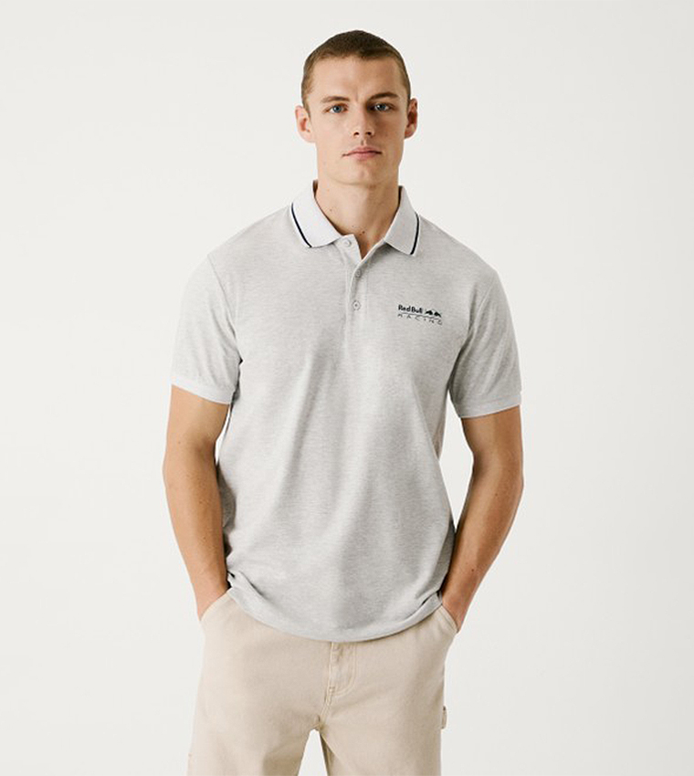 Logo Printed Contrast Tipping Polo T-Shirt