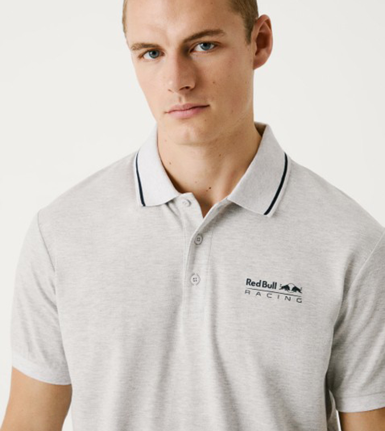 Logo Printed Contrast Tipping Polo T-Shirt