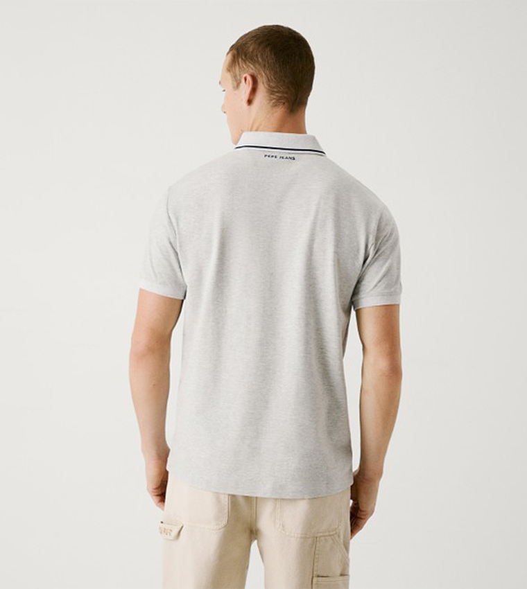 Logo Printed Contrast Tipping Polo T-Shirt