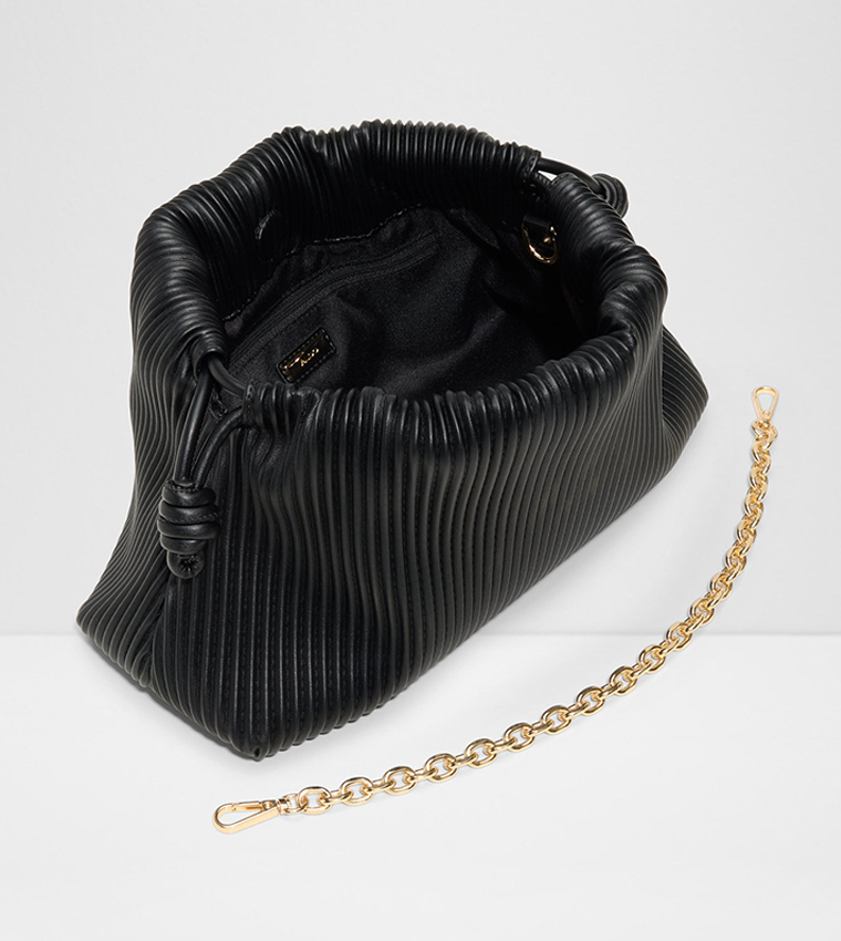 ROMYE Textured Drawstring Clutch Bag