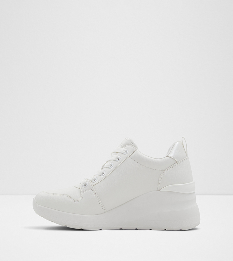 Aldo white sale wedge sneakers