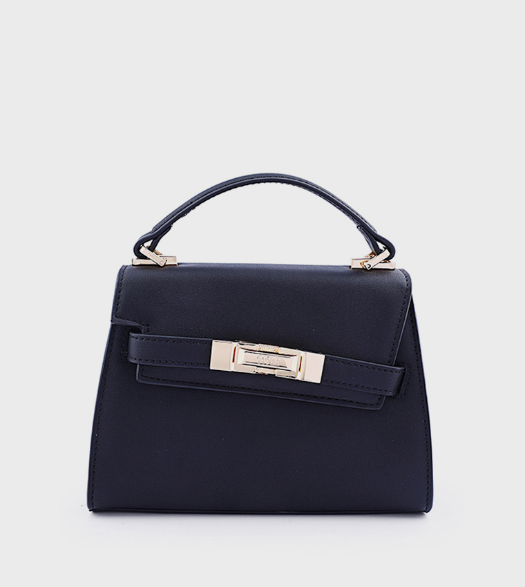 ELEGANT Textured Flap Top-Handle Bag