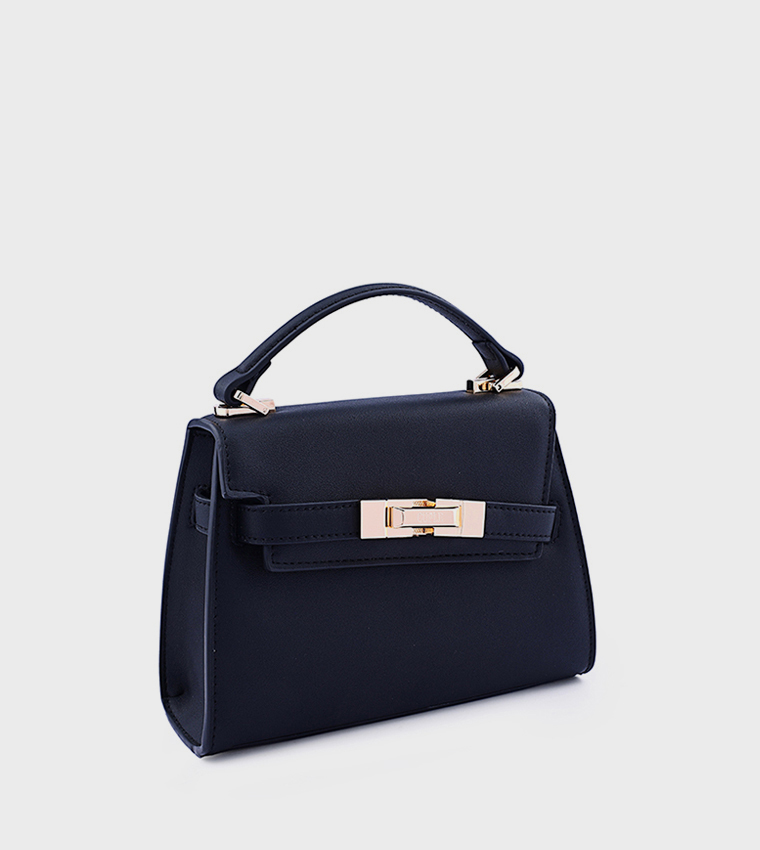 ELEGANT Textured Flap Top-Handle Bag
