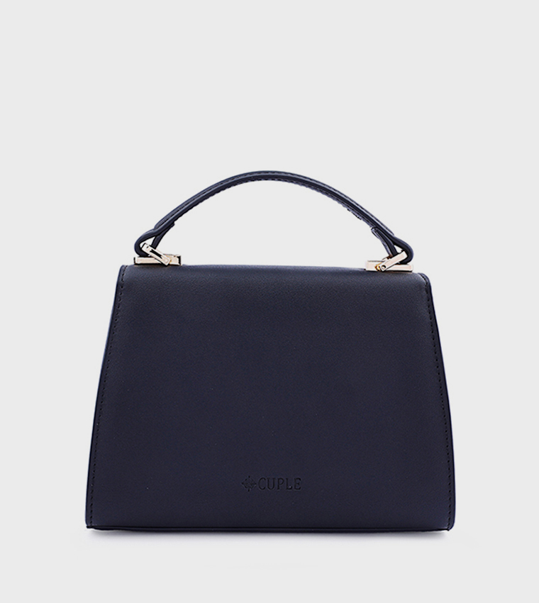 ELEGANT Textured Flap Top-Handle Bag