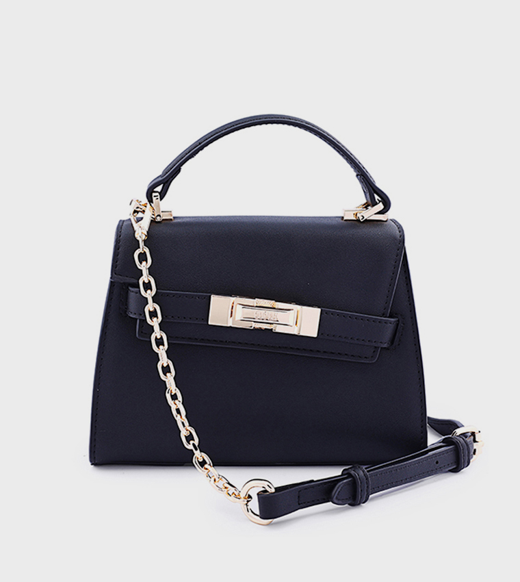 ELEGANT Textured Flap Top-Handle Bag