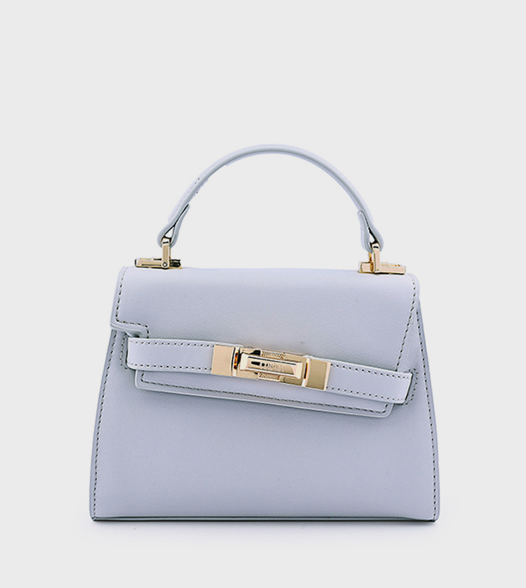 ELEGANT Textured Flap Top-Handle Bag