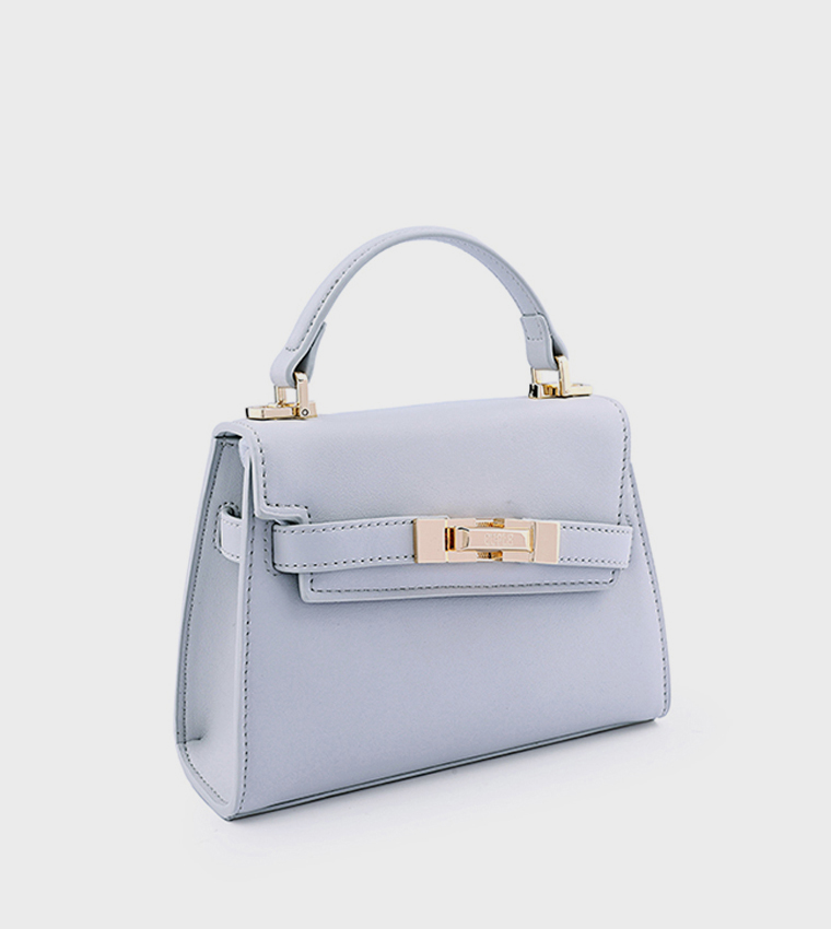 ELEGANT Textured Flap Top-Handle Bag