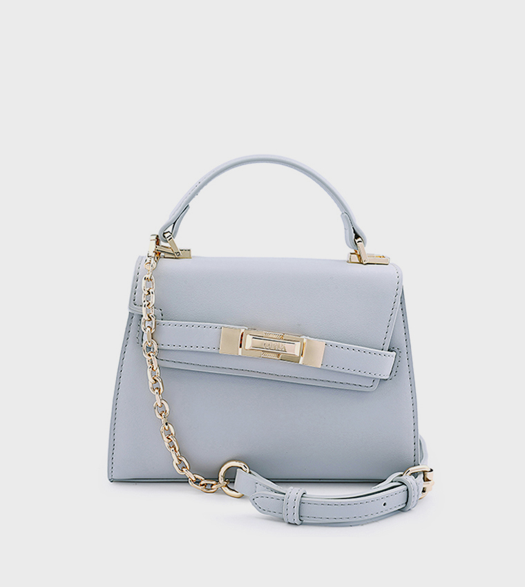 ELEGANT Textured Flap Top-Handle Bag