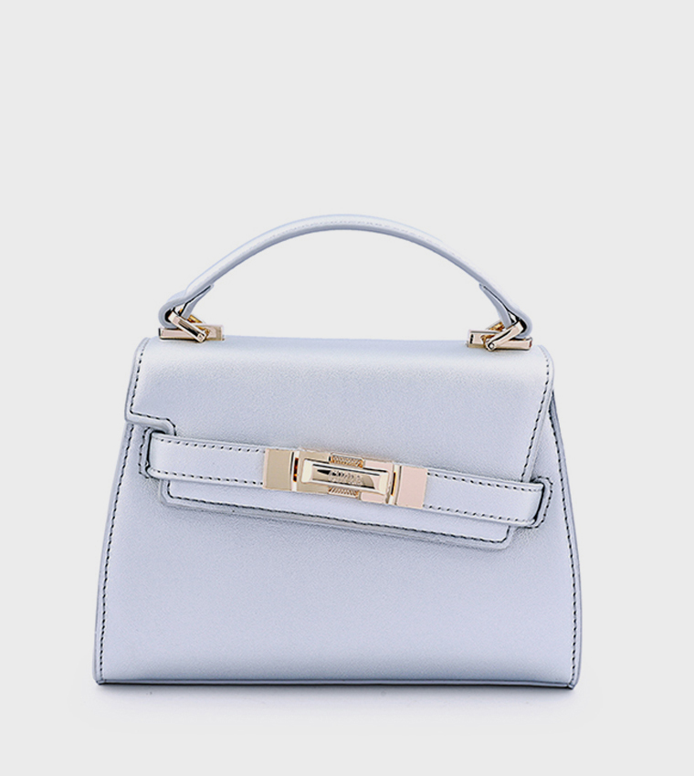 ELEGANT Textured Flap Top-Handle Bag
