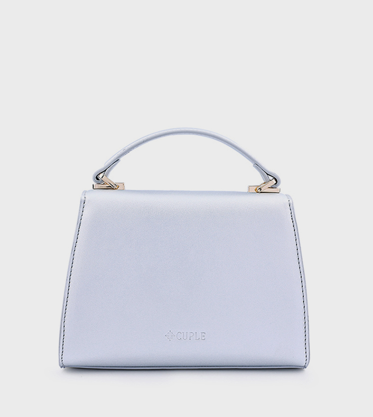 ELEGANT Textured Flap Top-Handle Bag