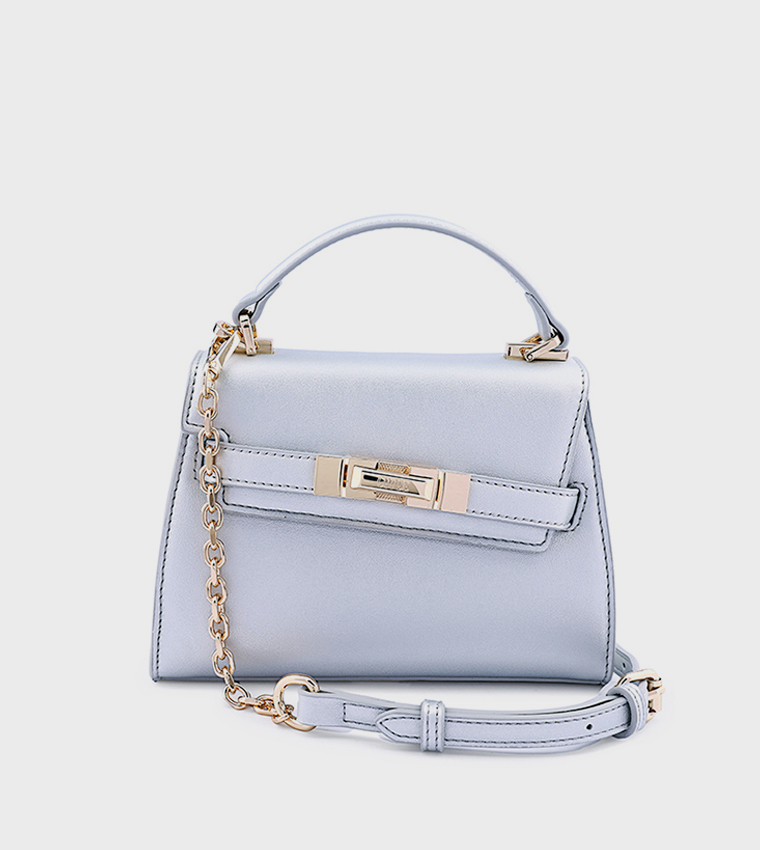 ELEGANT Textured Flap Top-Handle Bag
