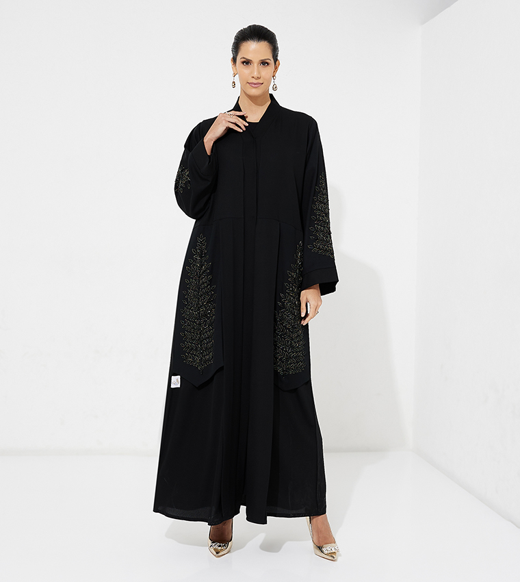 Embellished Long Sleeves Open Abaya
