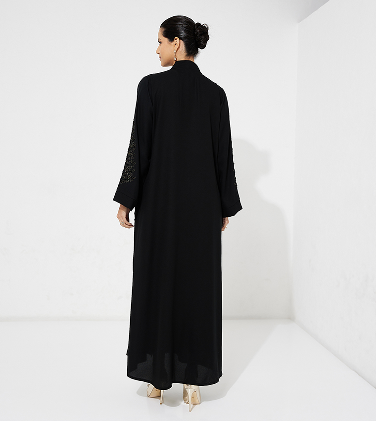 Embellished Long Sleeves Open Abaya