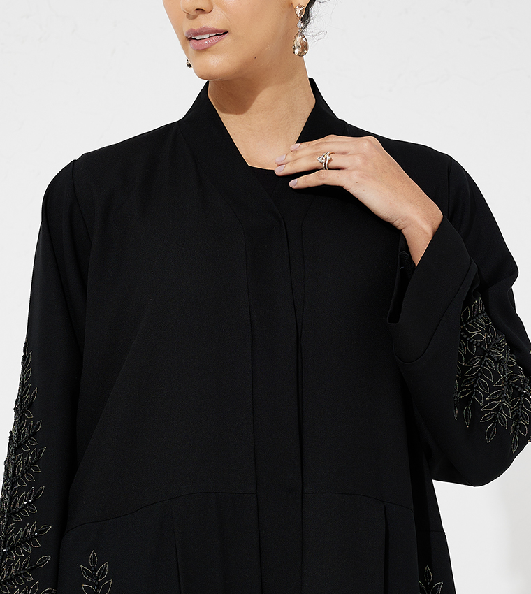 Embellished Long Sleeves Open Abaya