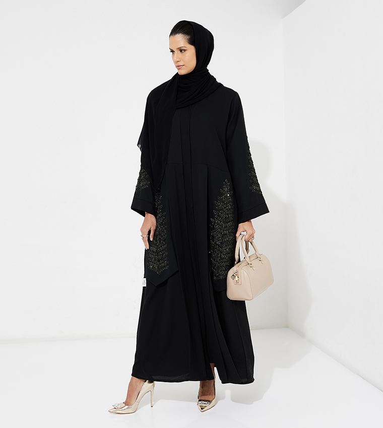 Embellished Long Sleeves Open Abaya