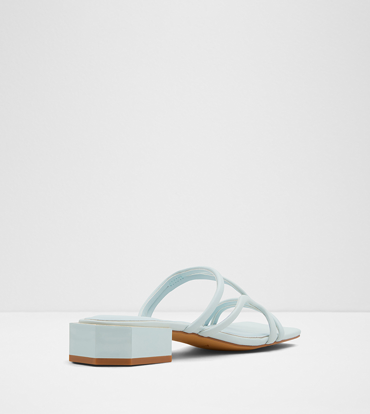 Pale blue block outlet heel sandals