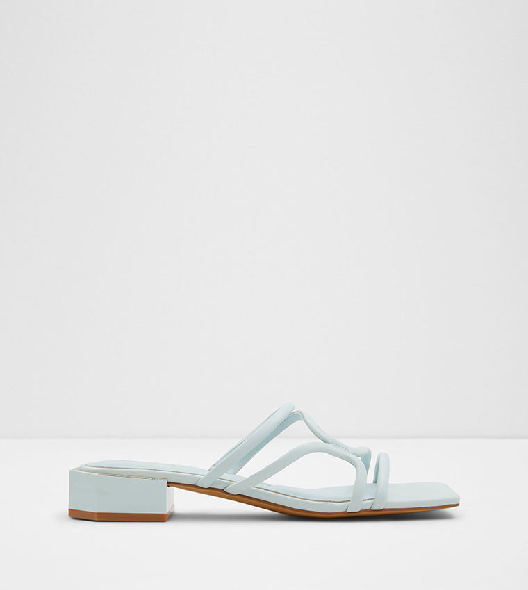 Pale blue block heel sandals sale