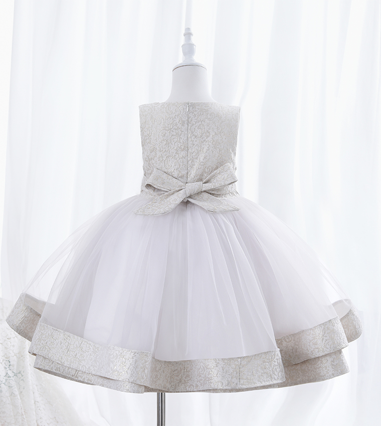 3D Flower Detail Layered Hem Party Dress