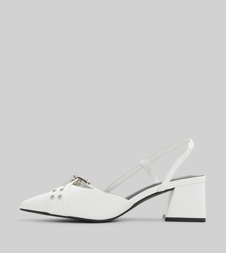 RUMOUR Block Heel Slingback Pumps