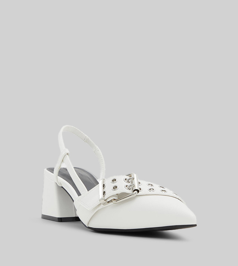 RUMOUR Block Heel Slingback Pumps