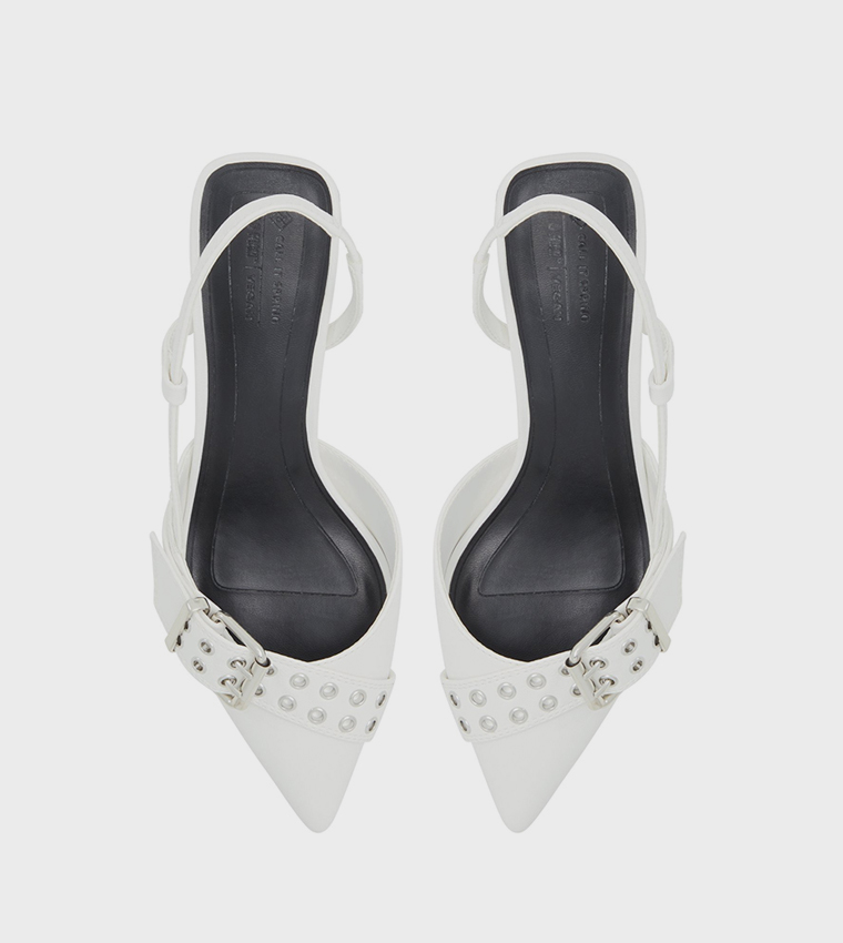 RUMOUR Block Heel Slingback Pumps