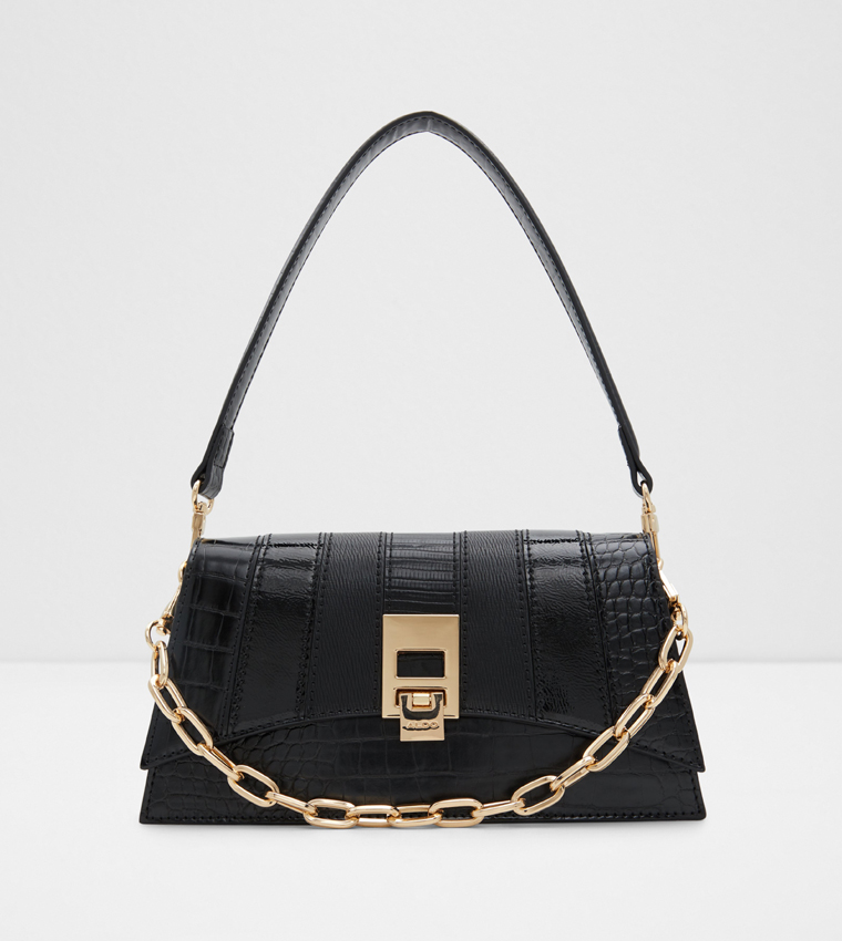 Buy Aldo RYANNA Textured Chain Handle Shoulder Bag In Black 6thStreet Bahrain