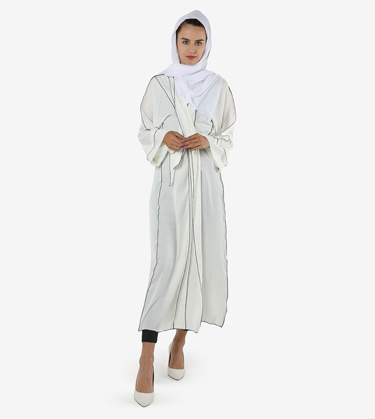 Plain white outlet abaya