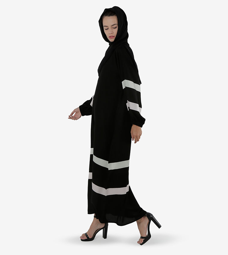 Striped Long Sleeves Abaya