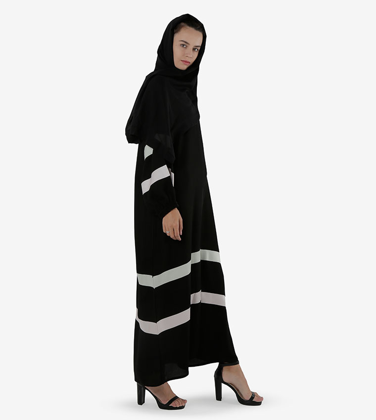 Striped Long Sleeves Abaya