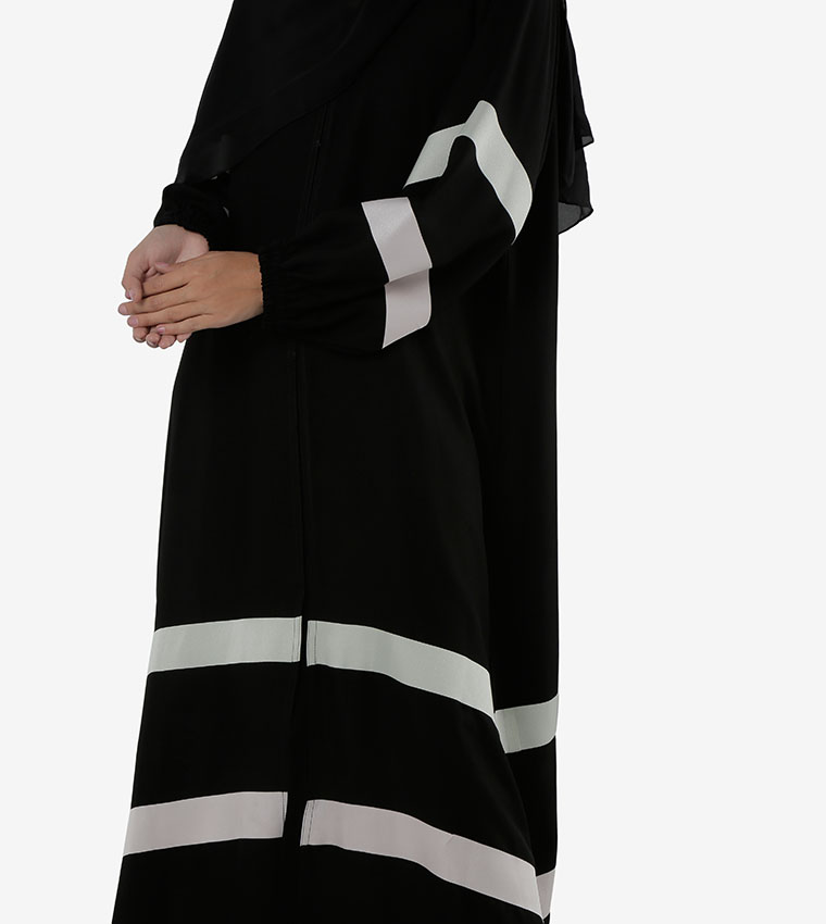 Striped Long Sleeves Abaya