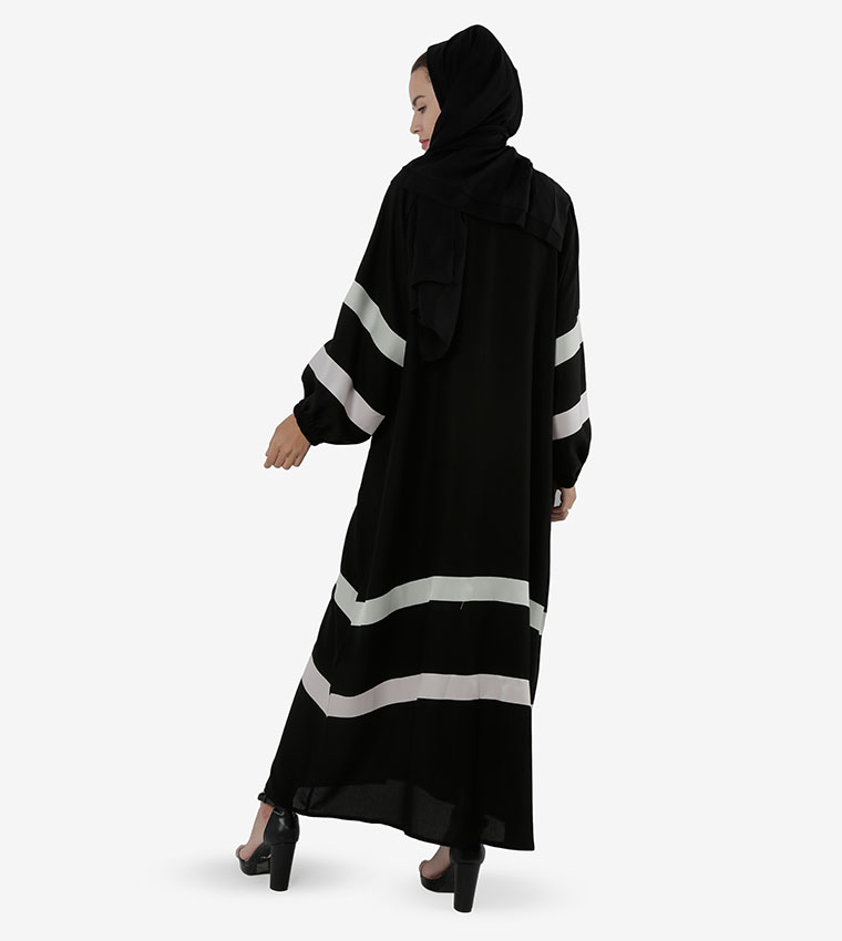 Striped Long Sleeves Abaya