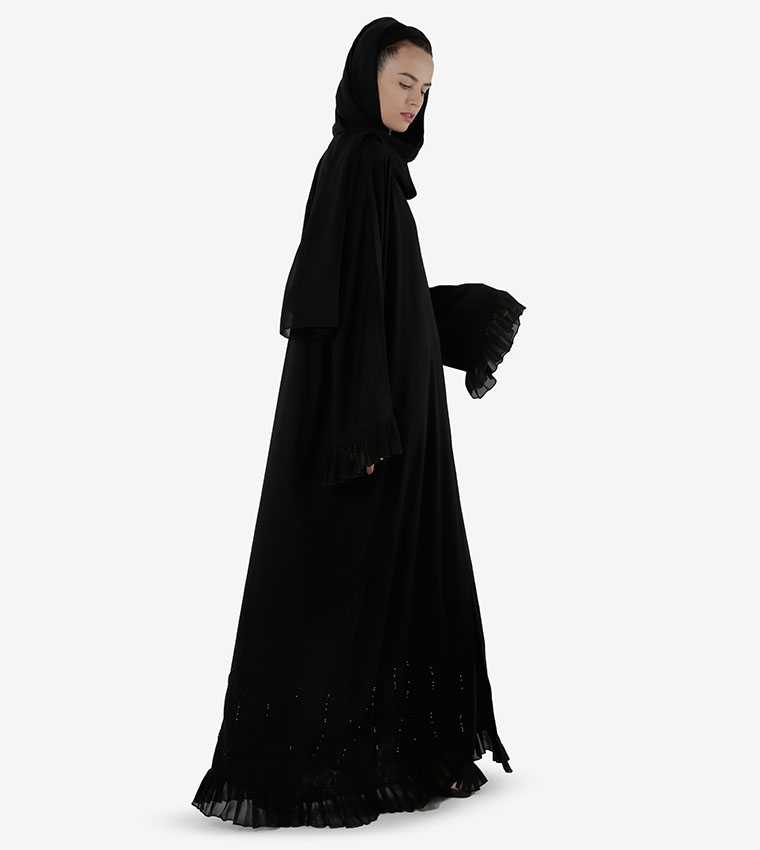 Bead Embellished Long Sleeves Abaya