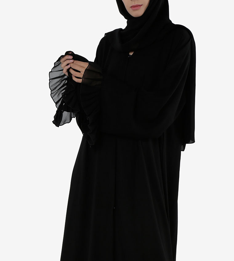 Bead Embellished Long Sleeves Abaya