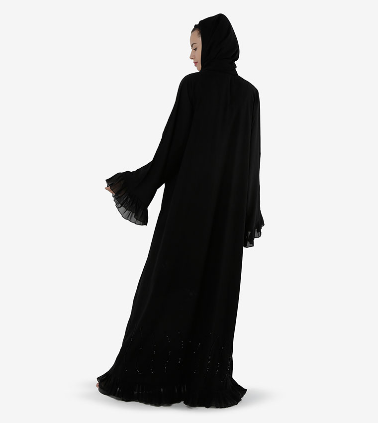 Bead Embellished Long Sleeves Abaya