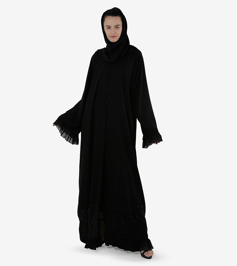 Bead Embellished Long Sleeves Abaya
