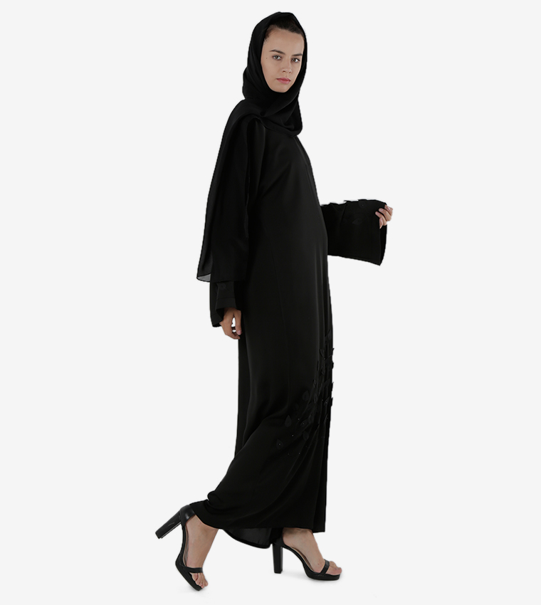 Embroidered Front Open Long Sleeves Abaya