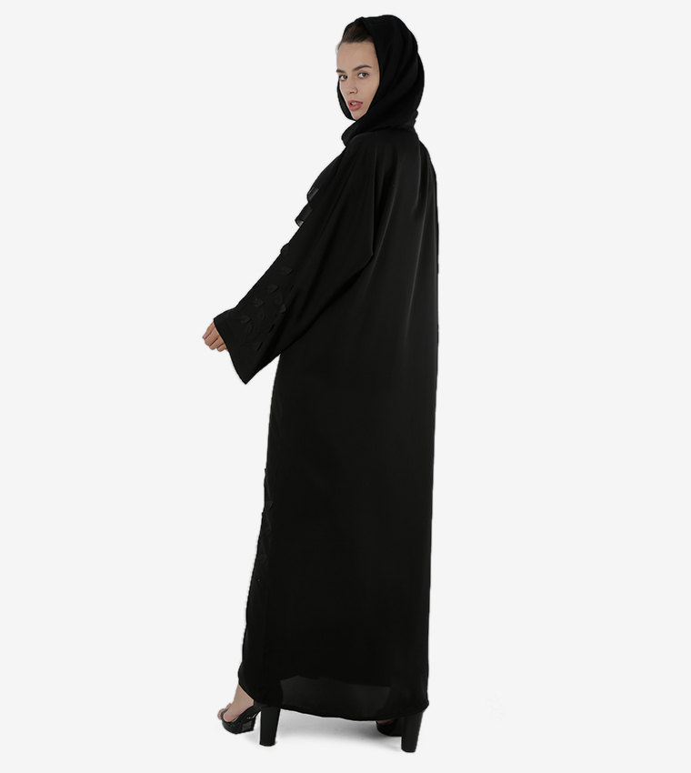 Embroidered Front Open Long Sleeves Abaya