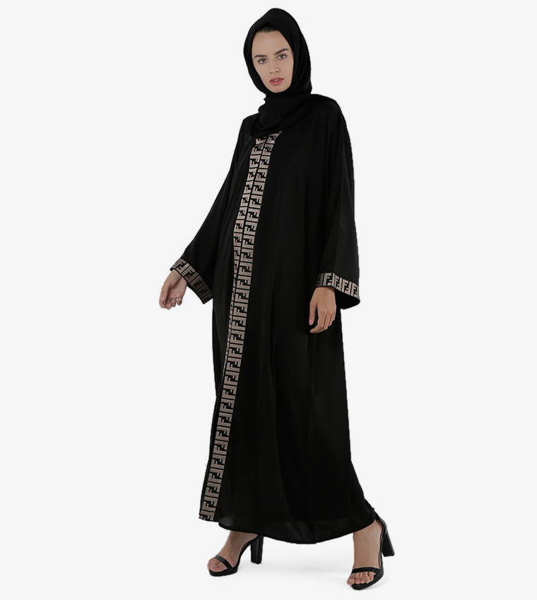A-Line Long Sleeves V Neck Abaya