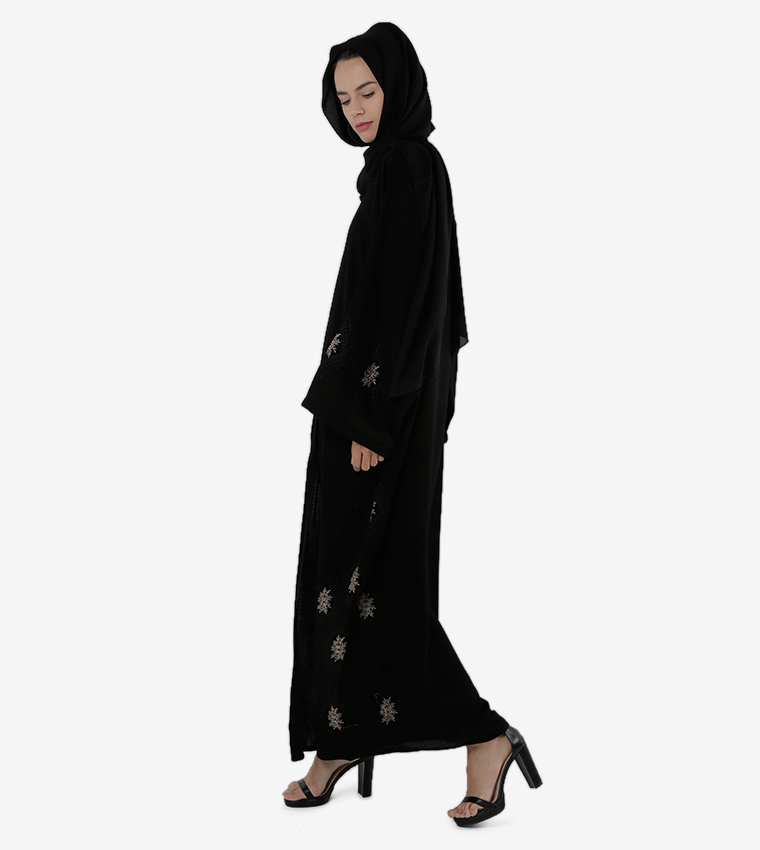 Embroidered Long Sleeves Round Neck Abaya