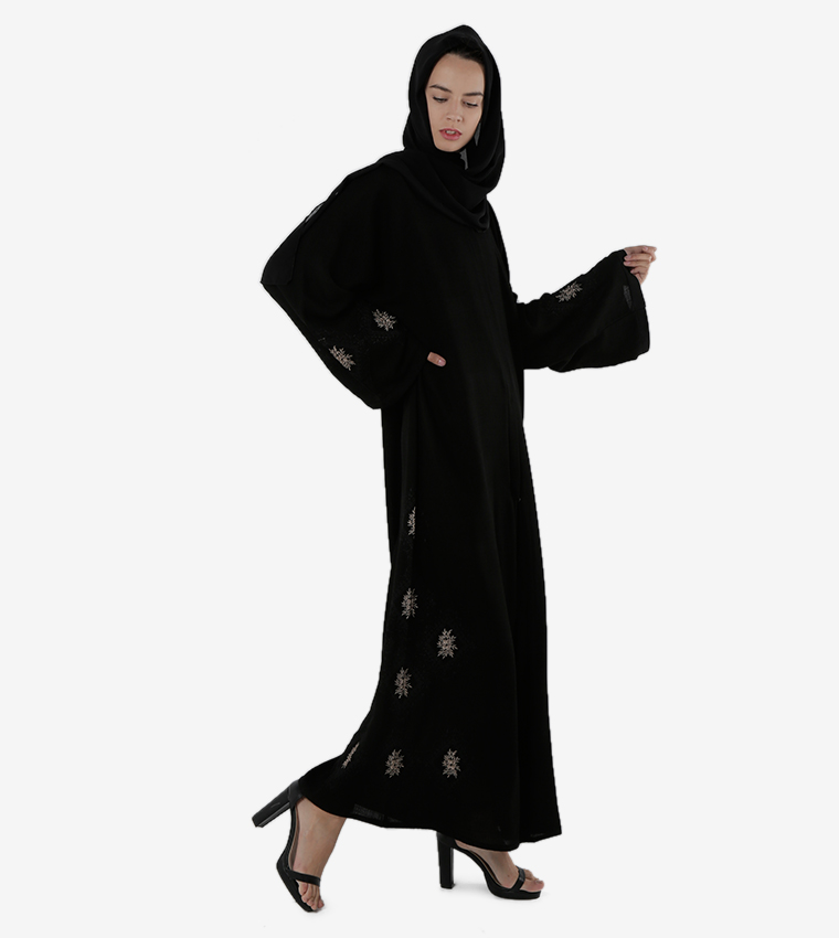 Embroidered Long Sleeves Round Neck Abaya