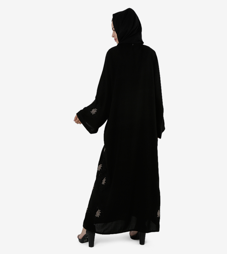 Embroidered Long Sleeves Round Neck Abaya