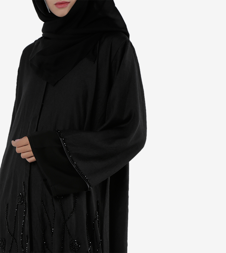 Open Front V-Neck Abaya