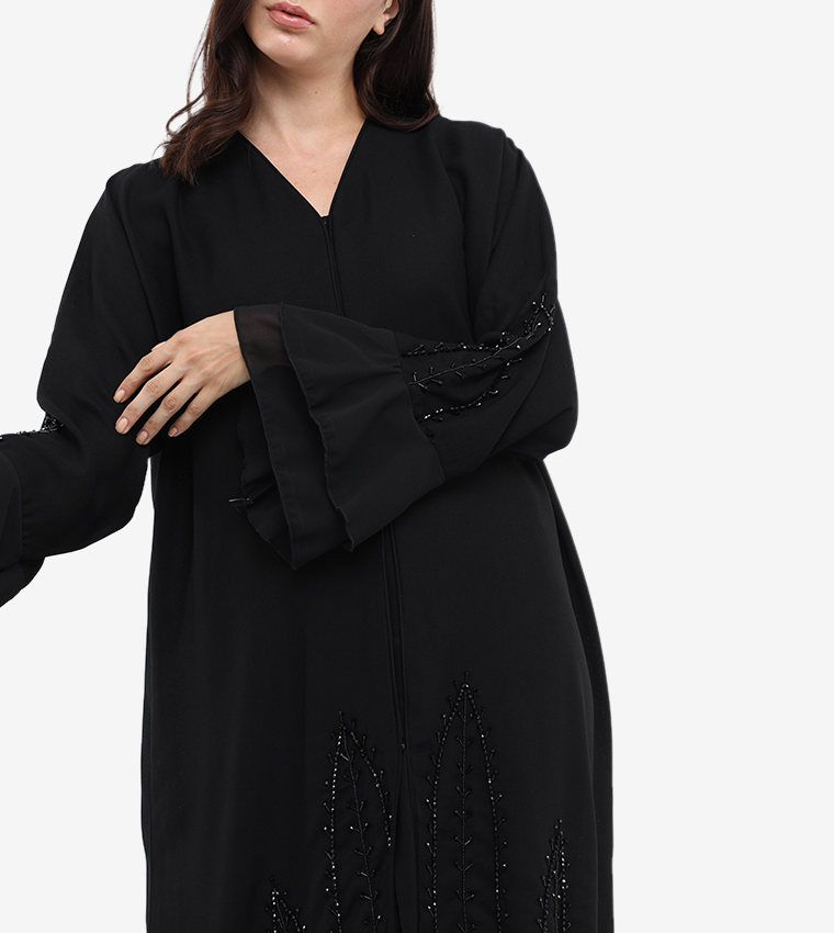 Solid Flare Sleeve Abaya
