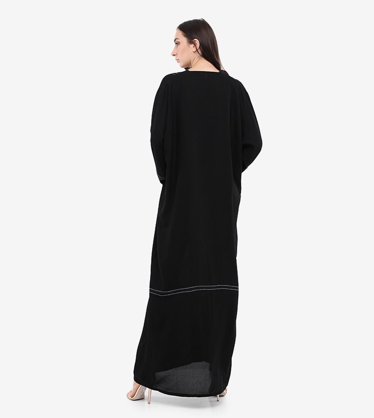 Long Sleeves V Neck Abaya