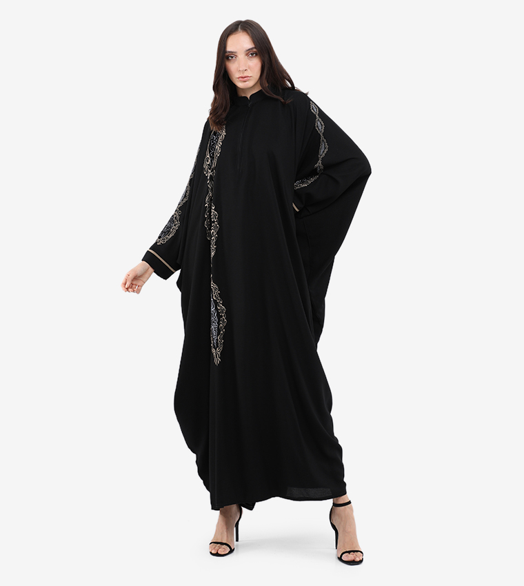 Black bell sleeve on sale abaya