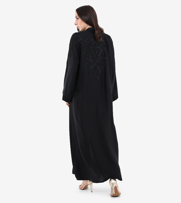 Abaya-Black/Embroidary