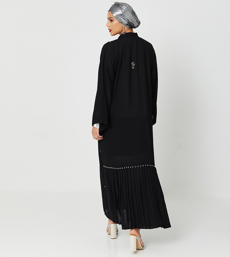 Bead Embellished Long Sleeves Abaya