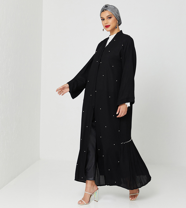 Bead Embellished Long Sleeves Abaya