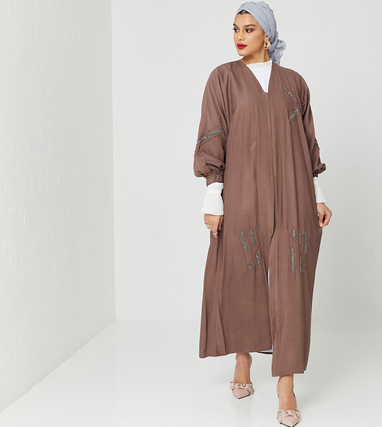 Elastic Long Sleeves Abaya
