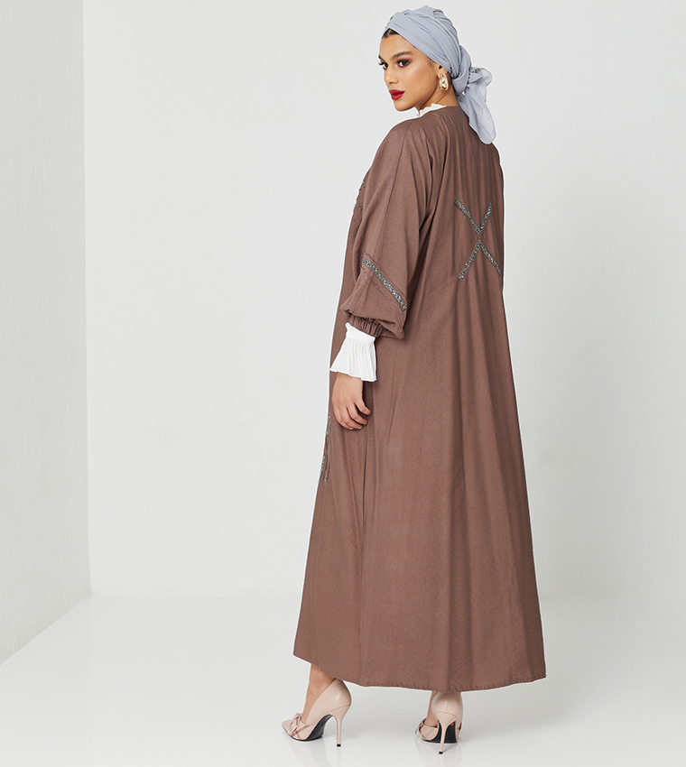 Elastic Long Sleeves Abaya